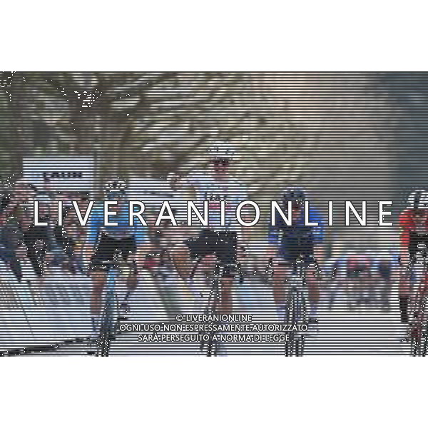 24-02-2024 Faun Ardeche Classic; 2024, Uae Team Emirates; 2024, Groupama - Fdj; 2024, Decathlon - Ag2r La Mondiale; Ayuso Pesquera, Juan; Gregoire, Romain; Gall, Felix; Guilherand Granges; ©SIROTTI /AGENZIA ALDO LIVERANI SAS