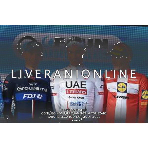 24-02-2024 Faun Ardeche Classic; 2024, Uae Team Emirates; 2024, Groupama - Fdj; 2024, Lidl - Trek; Ayuso Pesquera, Juan; Gregoire, Romain; Skjelmose Jensen, Mattias; Guilherand Granges; ©SIROTTI /AGENZIA ALDO LIVERANI SAS