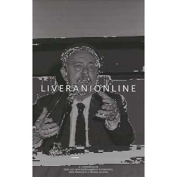 NEG-RETROSPETTIVA GIANNI BRERA GIORNALISTA E SCRITTORE NELLA FOTO GIANNI BRERA A MILANO NELL\'ANNO 1982 AG ALDO LIVERANI SAS   