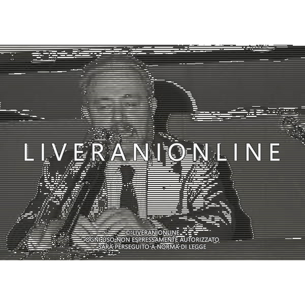 NEG-RETROSPETTIVA GIANNI BRERA GIORNALISTA E SCRITTORE NELLA FOTO GIANNI BRERA A MILANO NELL\'ANNO 1982 AG ALDO LIVERANI SAS   