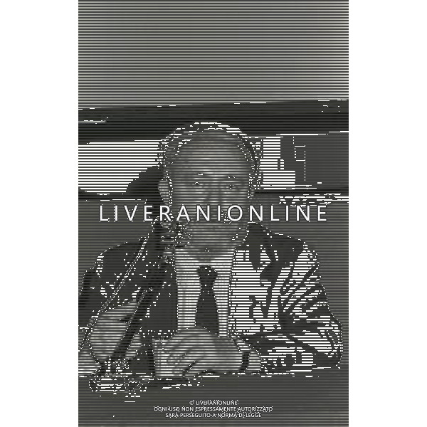 NEG-RETROSPETTIVA GIANNI BRERA GIORNALISTA E SCRITTORE NELLA FOTO GIANNI BRERA A MILANO NELL\'ANNO 1982 AG ALDO LIVERANI SAS   