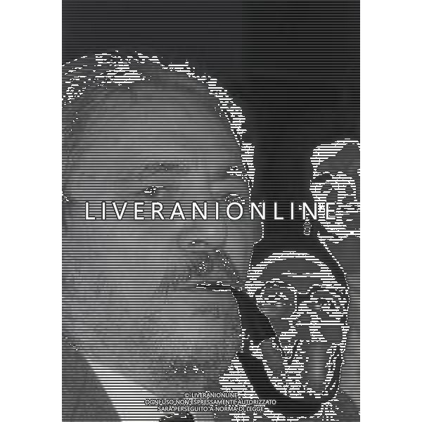 NEG-RETROSPETTIVA GIANNI BRERA GIORNALISTA E SCRITTORE NELLA FOTO GIANNI BRERA A MILANO NELL\'ANNO 1983  AG ALDO LIVERANI SAS  