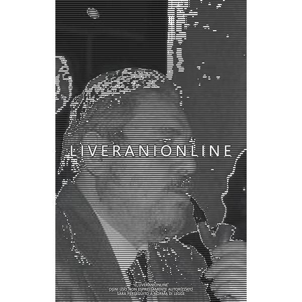 NEG-RETROSPETTIVA GIANNI BRERA GIORNALISTA E SCRITTORE NELLA FOTO GIANNI BRERA A MILANO NELL\'ANNO 1983  AG ALDO LIVERANI SAS  