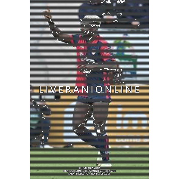 25-2-2024. Cagliari calcio- S.S.C. Napoli. 26° giornata campionato calcio italiano Serie A 2023/2024, Stadio Unipol Domus Cagliari. Foto Salvatore Moi/Agenzia Aldo Liverani s.as. Nella foto: Gol ed esultanza del Cagliari in casa contro Napoli nello stadio Unipol Domus di Cagliari. Segna: Zito Luvumbo Cagliari ©MOI SALVATORE /AGENZIA ALDO LIVERANI SAS