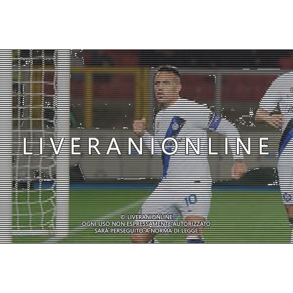 TVEM Lautaro Martínez of FC Inter celebrates after scoring a goal during the Italian soccer Serie A match Lecce vs Inter on February 25, 2024 at Via del Mare Stadium in Lecce, Italy. Photo by Emmanuele Mastrodonato/agenzia Liverani