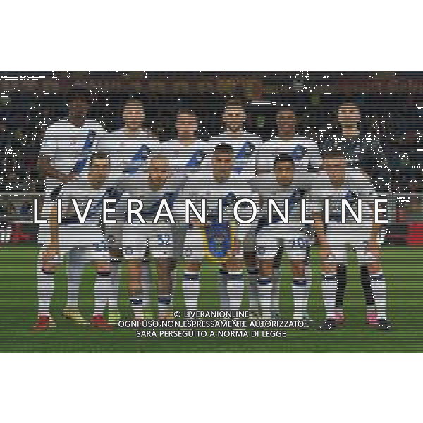 TVEM FC Inter team line up during the Italian soccer Serie A match Lecce vs Inter on February 25, 2024 at Via del Mare Stadium in Lecce, Italy. Photo by Emmanuele Mastrodonato/agenzia Liverani