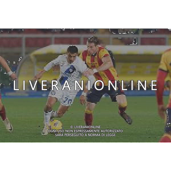 TVEM Alexis Sanchez of FC Inter in action against Federico Baschirotto of US Lecce during the Italian soccer Serie A match Lecce vs Inter on February 25, 2024 at Via del Mare Stadium in Lecce, Italy. Photo by Emmanuele Mastrodonato/agenzia Liverani
