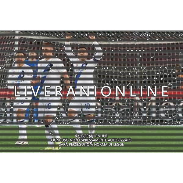 TVEM Lautaro Martínez of FC Inter celebrates after scoring a goal during the Italian soccer Serie A match Lecce vs Inter on February 25, 2024 at Via del Mare Stadium in Lecce, Italy. Photo by Emmanuele Mastrodonato/agenzia Liverani
