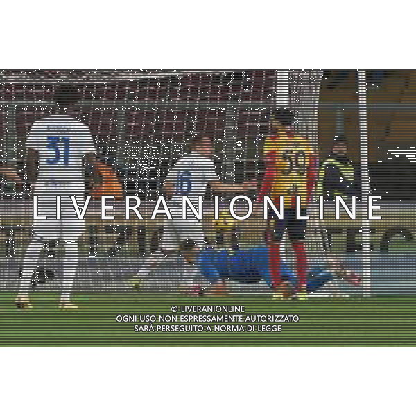 TVEM Davide Frattesi of FC Inter scores a goal of 0-2 during the Italian soccer Serie A match Lecce vs Inter on February 25, 2024 at Via del Mare Stadium in Lecce, Italy. Photo by Emmanuele Mastrodonato/agenzia Liverani
