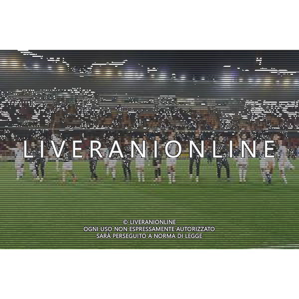 TVEM FC Inter celebrates the victory during the Italian soccer Serie A match Lecce vs Inter on February 25, 2024 at Via del Mare Stadium in Lecce, Italy. Photo by Emmanuele Mastrodonato/agenzia Liverani