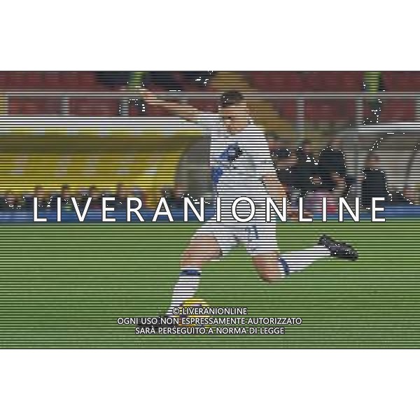 TVEM Kristjan Asllani of FC Inter during the Italian soccer Serie A match Lecce vs Inter on February 25, 2024 at Via del Mare Stadium in Lecce, Italy. Photo by Emmanuele Mastrodonato/agenzia Liverani