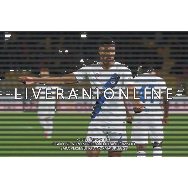 TVEM Denzel Dumfries of FC Inter during the Italian soccer Serie A match Lecce vs Inter on February 25, 2024 at Via del Mare Stadium in Lecce, Italy. Photo by Emmanuele Mastrodonato/agenzia Liverani
