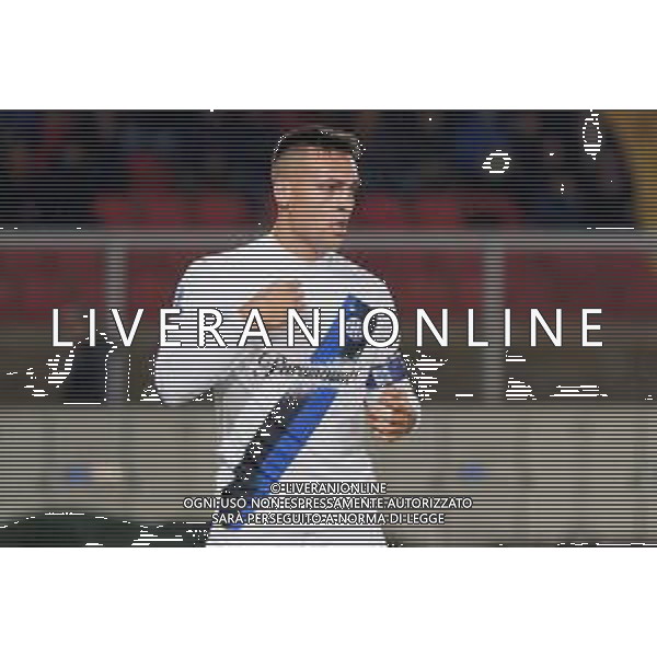 TVEM Lautaro Martínez of FC Inter during the Italian soccer Serie A match Lecce vs Inter on February 25, 2024 at Via del Mare Stadium in Lecce, Italy. Photo by Emmanuele Mastrodonato/agenzia Liverani