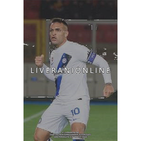 TVEM Lautaro Martínez of FC Inter celebrates after scoring a goal during the Italian soccer Serie A match Lecce vs Inter on February 25, 2024 at Via del Mare Stadium in Lecce, Italy. Photo by Emmanuele Mastrodonato/agenzia Liverani