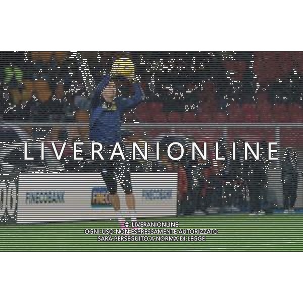 TVEM Emil Audero FC Inter warms up during the Italian soccer Serie A match Lecce vs Inter on February 25, 2024 at Via del Mare Stadium in Lecce, Italy. Photo by Emmanuele Mastrodonato/agenzia Liverani