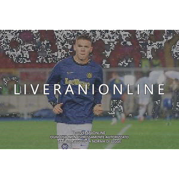 TVEM Kristjan Asllani of FC Inter warms up during the Italian soccer Serie A match Lecce vs Inter on February 25, 2024 at Via del Mare Stadium in Lecce, Italy. Photo by Emmanuele Mastrodonato/agenzia Liverani
