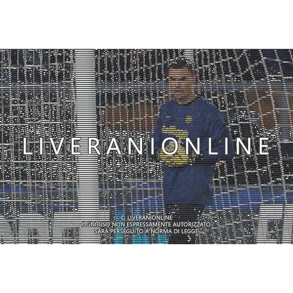 TVEM Emil Audero FC Inter warms up during the Italian soccer Serie A match Lecce vs Inter on February 25, 2024 at Via del Mare Stadium in Lecce, Italy. Photo by Emmanuele Mastrodonato/agenzia Liverani