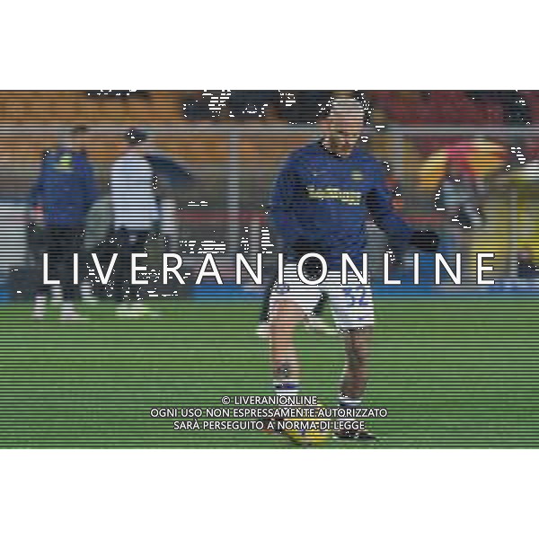 TVEM Federico Dimarco of FC Inter warms up during the Italian soccer Serie A match Lecce vs Inter on February 25, 2024 at Via del Mare Stadium in Lecce, Italy. Photo by Emmanuele Mastrodonato/agenzia Liverani