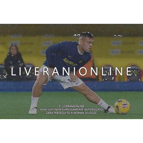 TVEM Lautaro Martínez of FC Inter warms up during the Italian soccer Serie A match Lecce vs Inter on February 25, 2024 at Via del Mare Stadium in Lecce, Italy. Photo by Emmanuele Mastrodonato/agenzia Liverani