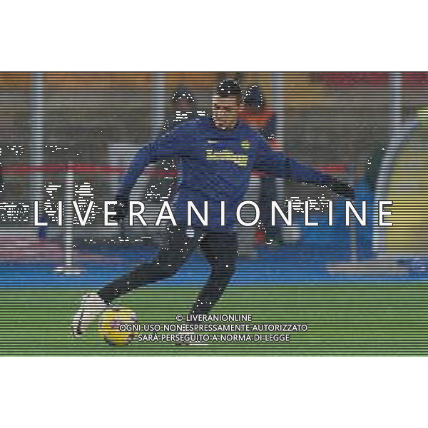 TVEM Alexis Sanchez of FC Inter warms up during the Italian soccer Serie A match Lecce vs Inter on February 25, 2024 at Via del Mare Stadium in Lecce, Italy. Photo by Emmanuele Mastrodonato/agenzia Liverani