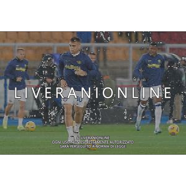 TVEM Lautaro Martínez of FC Inter warms up during the Italian soccer Serie A match Lecce vs Inter on February 25, 2024 at Via del Mare Stadium in Lecce, Italy. Photo by Emmanuele Mastrodonato/agenzia Liverani