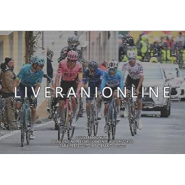28-02-2024 Trofeo Laigueglia; 2024, Astana Qazaqstan; 2024, Ef Education - Easypost; 2024, Decathlon - Ag2r La Mondiale; 2024, Groupama - Fdj; Scaroni, Christian; Rafferty, Darren; Vendrame, Andrea; Martinez, Lenny; Colla Micheri; FOTO STEFANO SIROTTI-AG ALDO LIVERANI SAS