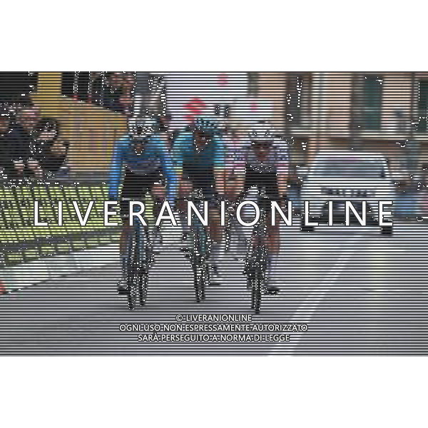 28-02-2024 Trofeo Laigueglia; 2024, Decathlon - Ag2r La Mondiale; 2024, Uae Team Emirates; 2024, Astana Qazaqstan; Vendrame, Andrea; Ayuso Pesquera, Juan; Scaroni, Christian; Laigueglia; FOTO STEFANO SIROTTI-AG ALDO LIVERANI SAS