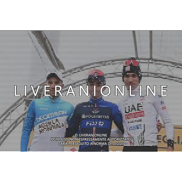 28-02-2024 Trofeo Laigueglia; 2024, Groupama - Fdj; 2024, Decathlon - Ag2r La Mondiale; 2024, Uae Team Emirates; Martinez, Lenny; Vendrame, Andrea; Ayuso Pesquera, Juan; Laigueglia; FOTO STEFANO SIROTTI-AG ALDO LIVERANI SAS