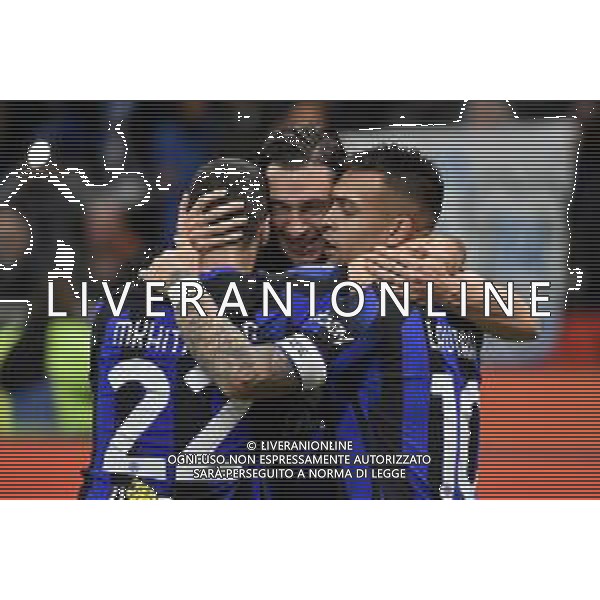 Inter vs Atalanta nella foto esultanza Inter dopo il gol dell\'1 a 0 matteo darmian Milano 28-02-2024 Stadio Giuseppe Meazza - San Siro Campionato Serie A TIM - recupero della 21a giornata foto Roberto Garavaglia/Agenzia Aldo Liverani sas