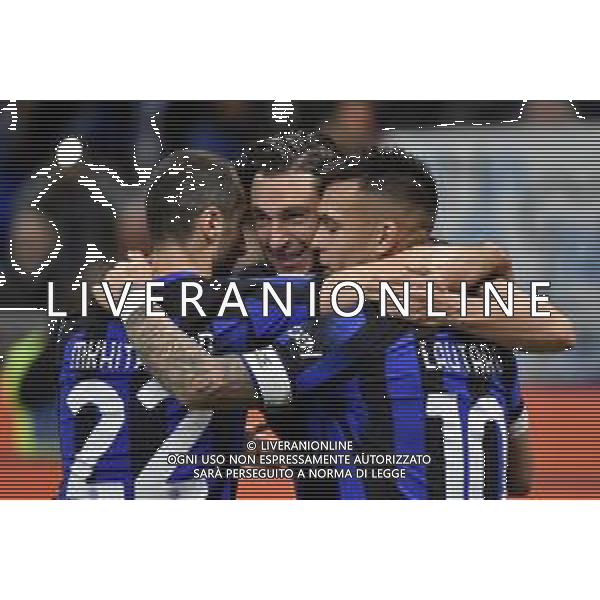 Inter vs Atalanta nella foto esultanza Inter dopo il gol dell\'1 a 0 matteo darmian Milano 28-02-2024 Stadio Giuseppe Meazza - San Siro Campionato Serie A TIM - recupero della 21a giornata foto Roberto Garavaglia/Agenzia Aldo Liverani sas