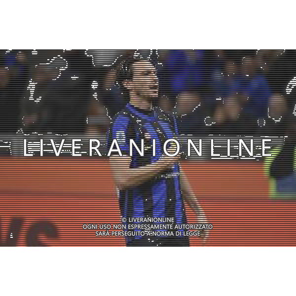 Inter vs Atalanta nella foto Matteo Darmian (Inter) esulta dopo il gol dell\'1 a 0 Milano 28-02-2024 Stadio Giuseppe Meazza - San Siro Campionato Serie A TIM - recupero della 21a giornata foto Roberto Garavaglia/Agenzia Aldo Liverani sas