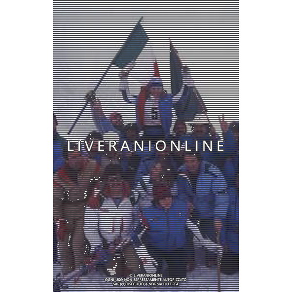 DIAP-RETROSPETTIVA PAOLA MAGONI SCI NELLA FOTO PAOLA MAGONI NELL\'ANNO 1984 ALLE OLIMPIADI INVERNALI A SARAJEVO AG ALDO LIVERANI SAS 
