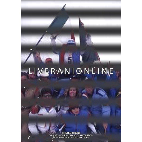 DIAP-RETROSPETTIVA PAOLA MAGONI SCI NELLA FOTO PAOLA MAGONI NELL\'ANNO 1984 ALLE OLIMPIADI INVERNALI A SARAJEVO AG ALDO LIVERANI SAS 