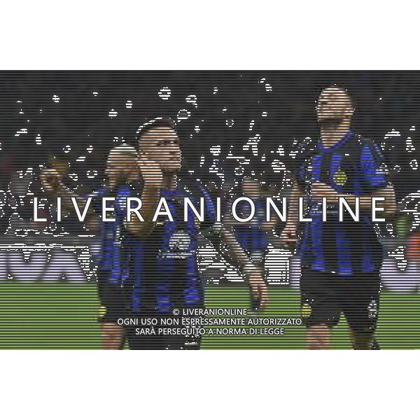 Inter vs Atalanta nella foto Lautaro Martinez (Inter) esulta dopo il gol del 2 a 0 Milano 28-02-2024 Stadio Giuseppe Meazza - San Siro Campionato Serie A TIM - recupero della 21a giornata foto Roberto Garavaglia/Agenzia Aldo Liverani sas