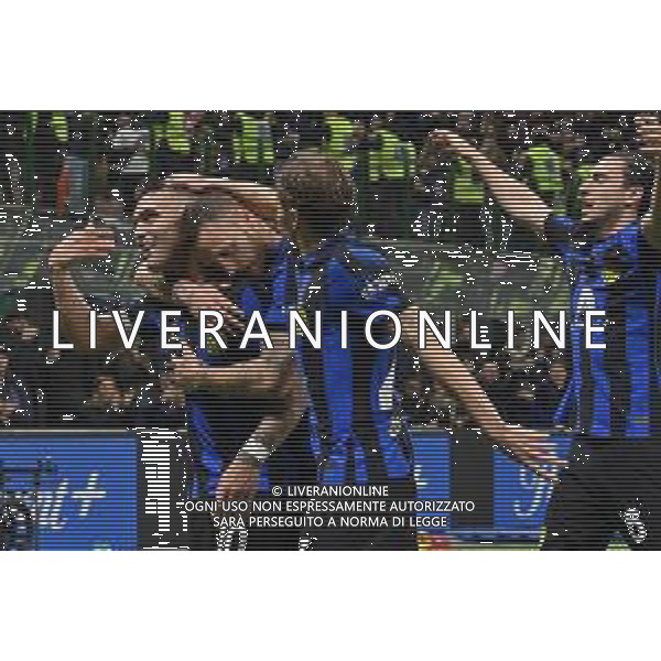 Inter vs Atalanta nella foto esultanza Inter dopo il gol del 2 a 0 Milano 28-02-2024 Stadio Giuseppe Meazza - San Siro Campionato Serie A TIM - recupero della 21a giornata foto Roberto Garavaglia/Agenzia Aldo Liverani sas