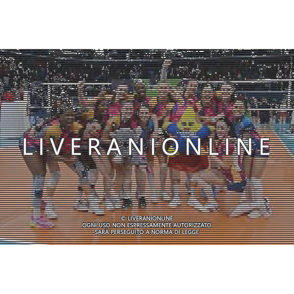 TVRG Allianz Vero Volley Milano vs LKS Commercecon Lodz nella foto esultanza Vero Volley Milano a fine gara Milano 29-02-2024 Allianz Cloud CEV Champions League - quarti di finale gara di ritorno foto Roberto Garavaglia/Agenzia Aldo Liverani sas/AGENZIA ALDO LIVERANI SAS