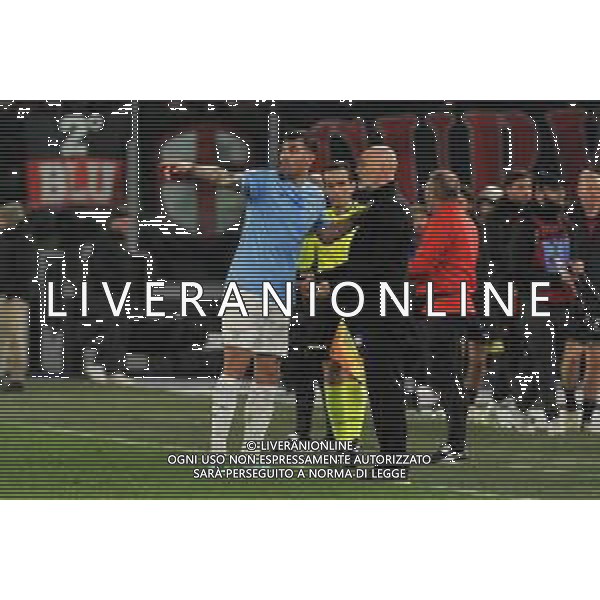 Lazio vs Milan - Campionato Serie A TIM - 27 giornata - Stadio Olimpico - Roma 01-03-2024 nella foto Romagnoli si spiega con Pioli foto federico gaetano-ag aldo liverani sas