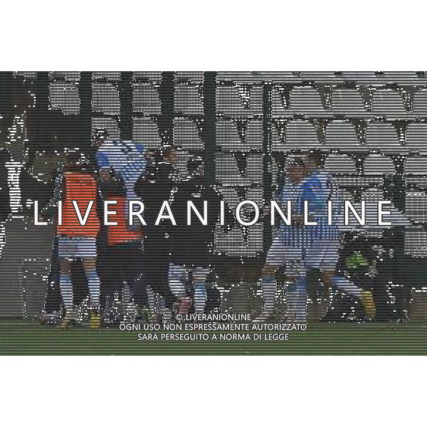 Vercelli 03.03.2024 Stadio Silvio Piola Sestri Levante vs Spal Campionato Calcio Serie C Girone B 2023/2024 28a giornata Nella foto: esultanza spal dopo il gol di tomi petrovic ©Viganti/AGENZIA ALDO LIVERANI SAS