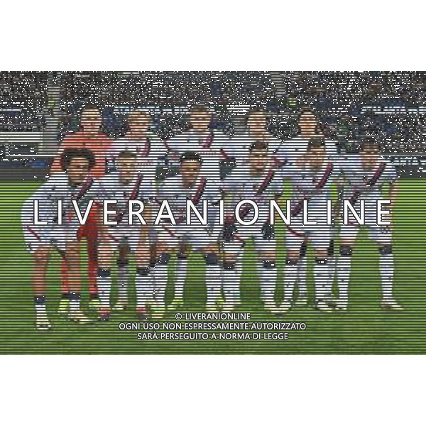 TVRG Atalanta vs Bologna nella foto formazione Bologna, in piedi da SX Lukasz Skorupski, Victor Kristiansen, Stefan Posch, Mattias Svanberg e Riccardo Calafiori; in basso da SX Joshua Zirkzee, Lewis Ferguson, Dan Ndoye, Riccardo Orsolini, Remo Freuler e Giovanni Fabbian Bergamo 03-03-2024 Gewiss Stadium Campionato Serie A TIM - 27a giornata foto Roberto Garavaglia/Agenzia Aldo Liverani sas