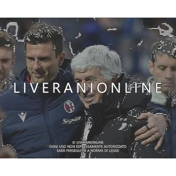 TVRG Atalanta vs Bologna nella foto Thiago Motta allenatore Bologna SX e Gian Piero Gasperini allenatore Atalanta DX Bergamo 03-03-2024 Gewiss Stadium Campionato Serie A TIM - 27a giornata foto Roberto Garavaglia/Agenzia Aldo Liverani sas