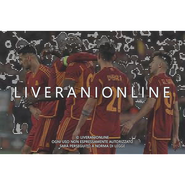 Roma vs Brighton - Europa League ottavi di finale - Gara di andata - Stadio Olimpico - Roma 07-03-2024 nella foto Esultanza dopo Gol di romelu Lukaku ©Federico Gaetano/AGENZIA ALDO LIVERANI SAS