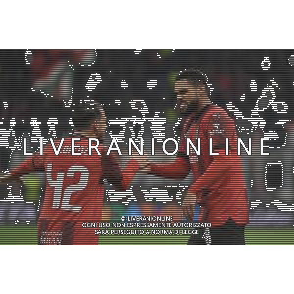 Milan vs Slavia Praga nella foto Alessandro Florenzi (Milan) e Ruben Loftus-Cheek (Milan) esultano dopo il gol del 3 a 1 Milano 07-03-2024 Stadio Giuseppe Meazza - San Siro UEFA Europa League - ottavi di finale gara di andata foto Roberto Garavaglia/Agenzia Aldo Liverani sas/AGENZIA ALDO LIVERANI SAS