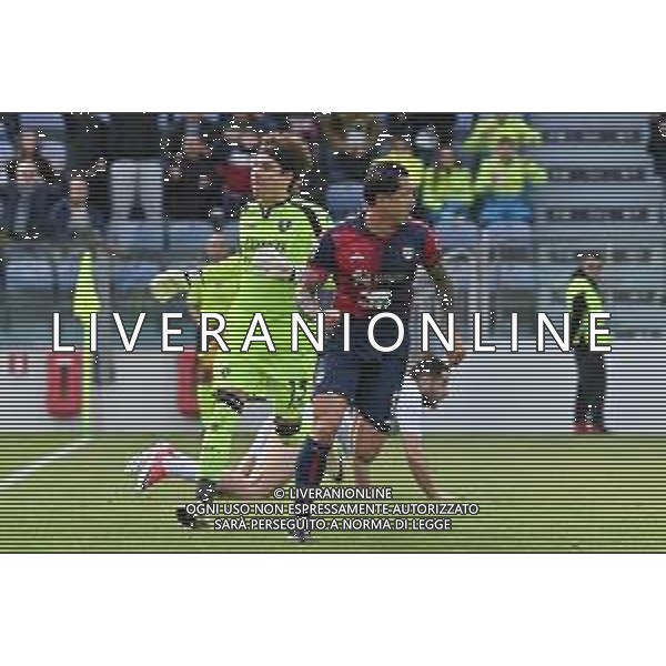 9-3-2024. Cagliari calcio-U.S. Salernitana. 28° giornata campionato calcio italiano Serie A 2023/2024, stadio Unipol Domus Cagliari. Foto Salvatore Moi/Agenzia Aldo Liverani s.as. Nella foto: Gol ed esultanza del Cagliari in casa contro Salernitana nello stadio Unipol Domus di Cagliari. Segna: Gianluca Lapadula Cagliari ©MOI SALVATORE/AGENZIA ALDO LIVERANI SAS