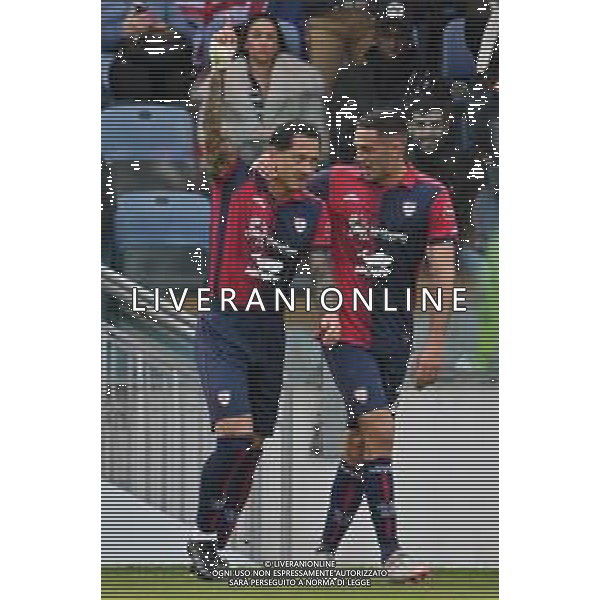 9-3-2024. Cagliari calcio-U.S. Salernitana. 28° giornata campionato calcio italiano Serie A 2023/2024, stadio Unipol Domus Cagliari. Foto Salvatore Moi/Agenzia Aldo Liverani s.as. Nella foto: Gol ed esultanza del Cagliari in casa contro Salernitana nello stadio Unipol Domus di Cagliari. Segna: Gianluca Lapadula Cagliari ©MOI SALVATORE/AGENZIA ALDO LIVERANI SAS