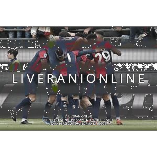 9-3-2024. Cagliari calcio-U.S. Salernitana. 28° giornata campionato calcio italiano Serie A 2023/2024, stadio Unipol Domus Cagliari. Foto Salvatore Moi/Agenzia Aldo Liverani s.as. Nella foto: Gol ed esultanza del Cagliari in casa contro Salernitana nello stadio Unipol Domus di Cagliari. Segna:Eldor Shomurodov Cagliari ©MOI SALVATORE/AGENZIA ALDO LIVERANI SAS