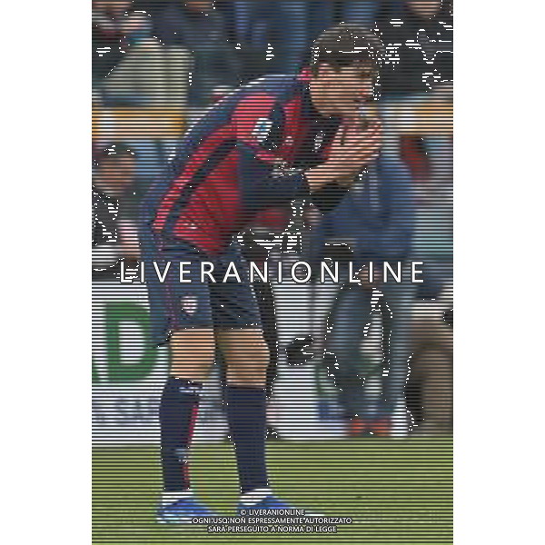 9-3-2024. Cagliari calcio-U.S. Salernitana. 28° giornata campionato calcio italiano Serie A 2023/2024, stadio Unipol Domus Cagliari. Foto Salvatore Moi/Agenzia Aldo Liverani s.as. Nella foto: Gol ed esultanza del Cagliari in casa contro Salernitana nello stadio Unipol Domus di Cagliari. Segna:Eldor Shomurodov Cagliari ©MOI SALVATORE/AGENZIA ALDO LIVERANI SAS