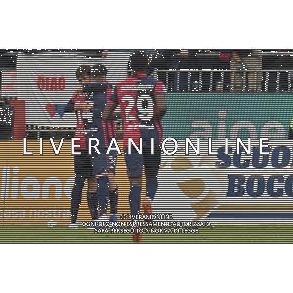 9-3-2024. Cagliari calcio-U.S. Salernitana. 28° giornata campionato calcio italiano Serie A 2023/2024, stadio Unipol Domus Cagliari. Foto Salvatore Moi/Agenzia Aldo Liverani s.as. Nella foto: Gol ed esultanza del Cagliari in casa contro Salernitana nello stadio Unipol Domus di Cagliari. Segna:Eldor Shomurodov Cagliari ©MOI SALVATORE/AGENZIA ALDO LIVERANI SAS