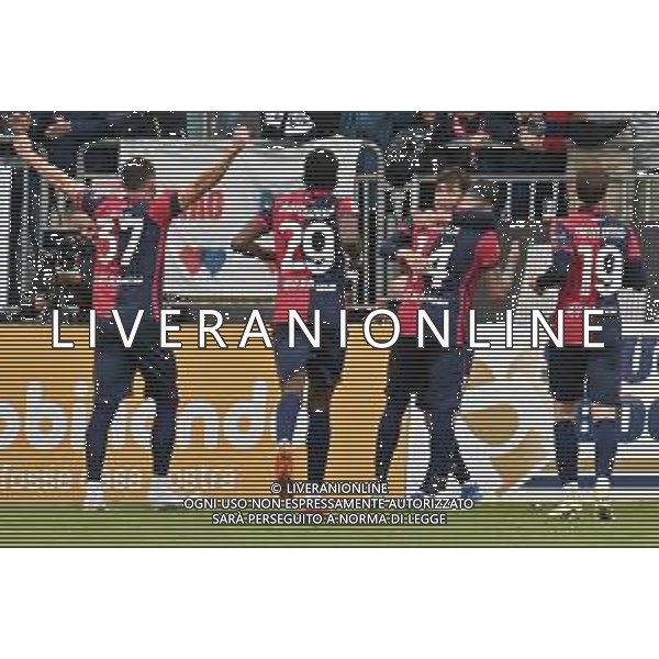 9-3-2024. Cagliari calcio-U.S. Salernitana. 28° giornata campionato calcio italiano Serie A 2023/2024, stadio Unipol Domus Cagliari. Foto Salvatore Moi/Agenzia Aldo Liverani s.as. Nella foto: Gol ed esultanza del Cagliari in casa contro Salernitana nello stadio Unipol Domus di Cagliari. Segna:Eldor Shomurodov Cagliari ©MOI SALVATORE/AGENZIA ALDO LIVERANI SAS