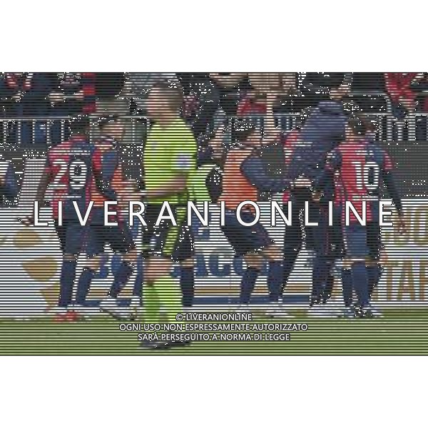 9-3-2024. Cagliari calcio-U.S. Salernitana. 28° giornata campionato calcio italiano Serie A 2023/2024, stadio Unipol Domus Cagliari. Foto Salvatore Moi/Agenzia Aldo Liverani s.as. Nella foto: Gol ed esultanza del Cagliari in casa contro Salernitana nello stadio Unipol Domus di Cagliari. Segna:Eldor Shomurodov Cagliari ©MOI SALVATORE/AGENZIA ALDO LIVERANI SAS