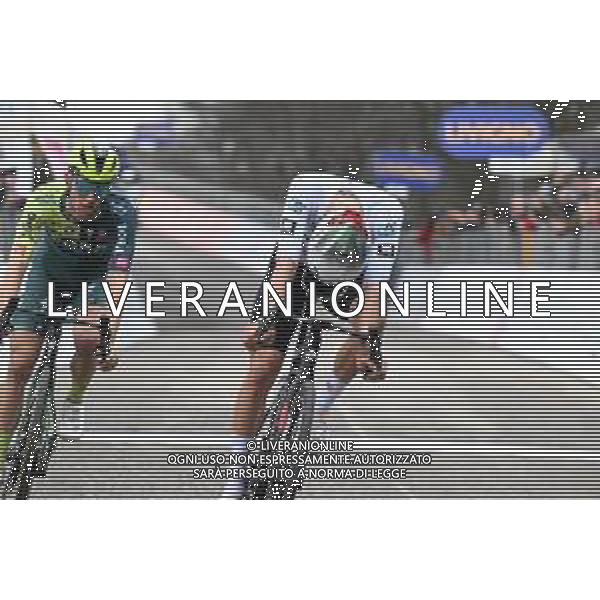 09-03-2024 Tirreno - Adriatico; Tappa 06 Sassoferrato - Monte Petrano; 2024, Uae Team Emirates; 2024, Bora - Hansgrohe; Ayuso Pesquera, Juan; Hindley, Jai; Monte Petrano; ©SIROTTI/AGENZIA ALDO LIVERANI SAS